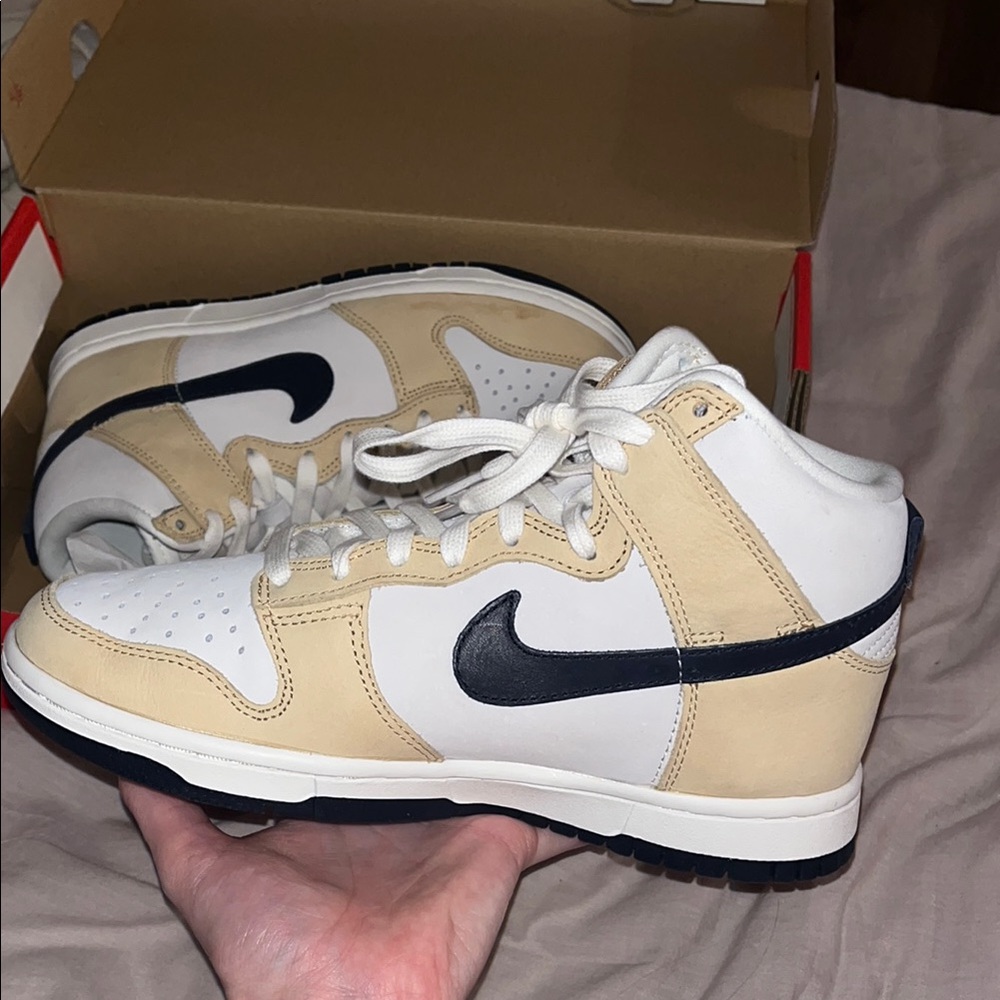 Nike High-Top Sneakers in Cream and Black